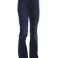 Dark Blue Cotton Women's Bell-Bottom Jean
