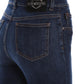 Dark Blue Cotton Women's Bell-Bottom Jean