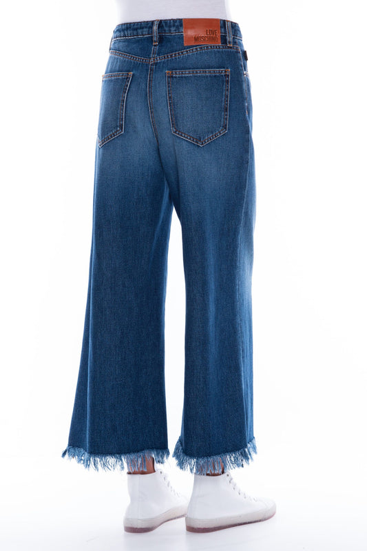 Blue Cotton Women Baggy Jean