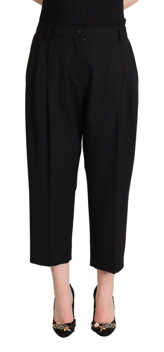 Elegant Mid-Waisted Cropped Pants