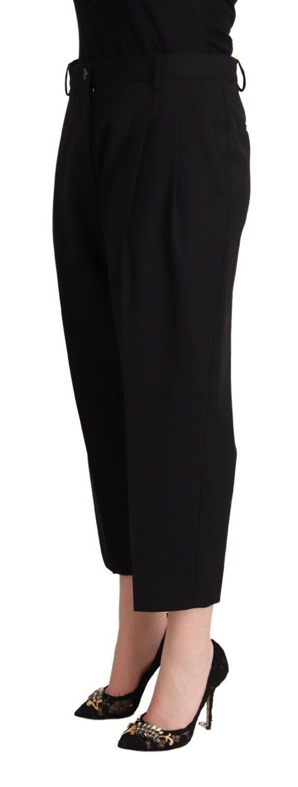Elegant Mid-Waisted Cropped Pants