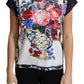 Elegant Silk Blend Floral Print Blouse