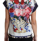Elegant Silk Blend Floral Print Blouse