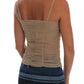 Chic Beige Sleeveless Mesh Tank Top