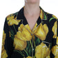 Floral Silk Pajama-Style Blouse