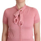 Silk Pink Ascot Collar Blouse