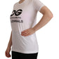 Elegant Crew Neck White Tee with DG Millennials Print