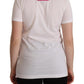 Elegant Floral Crystal-Embellished White Tee