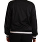 Elegant Zip-Up Bomber Sweater in Black & White