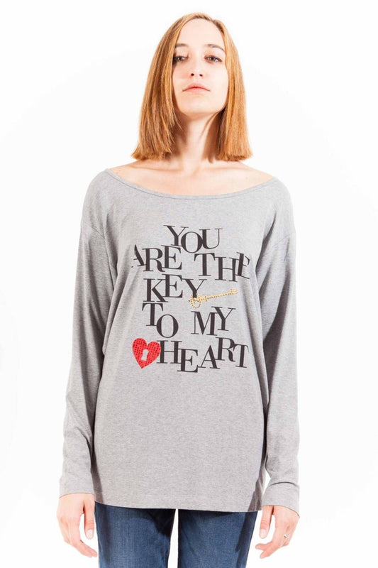 Gray Cotton Women Top