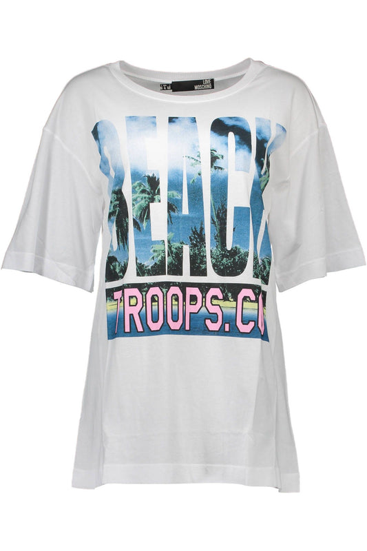 White Cotton Women T-Shirt