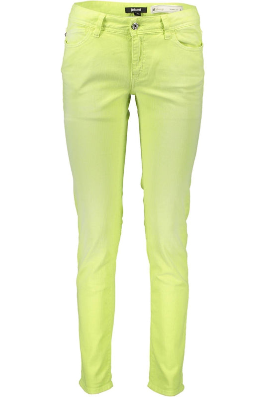 Yellow Cotton Women Jeans