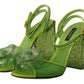 Enchanting Green Crystal Embellished Sandals
