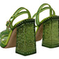 Enchanting Green Crystal Embellished Sandals