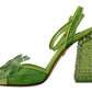 Enchanting Green Crystal Embellished Sandals