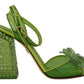 Enchanting Green Crystal Embellished Sandals