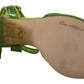 Enchanting Green Crystal Embellished Sandals