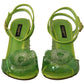 Enchanting Green Crystal Embellished Sandals