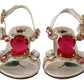 Elegant Strappy Sandals with Pink Roses and Crystals