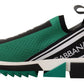 Sleek Black and Green High-Craft Sneakers
