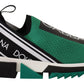 Sleek Black and Green High-Craft Sneakers