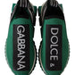 Sleek Black and Green High-Craft Sneakers