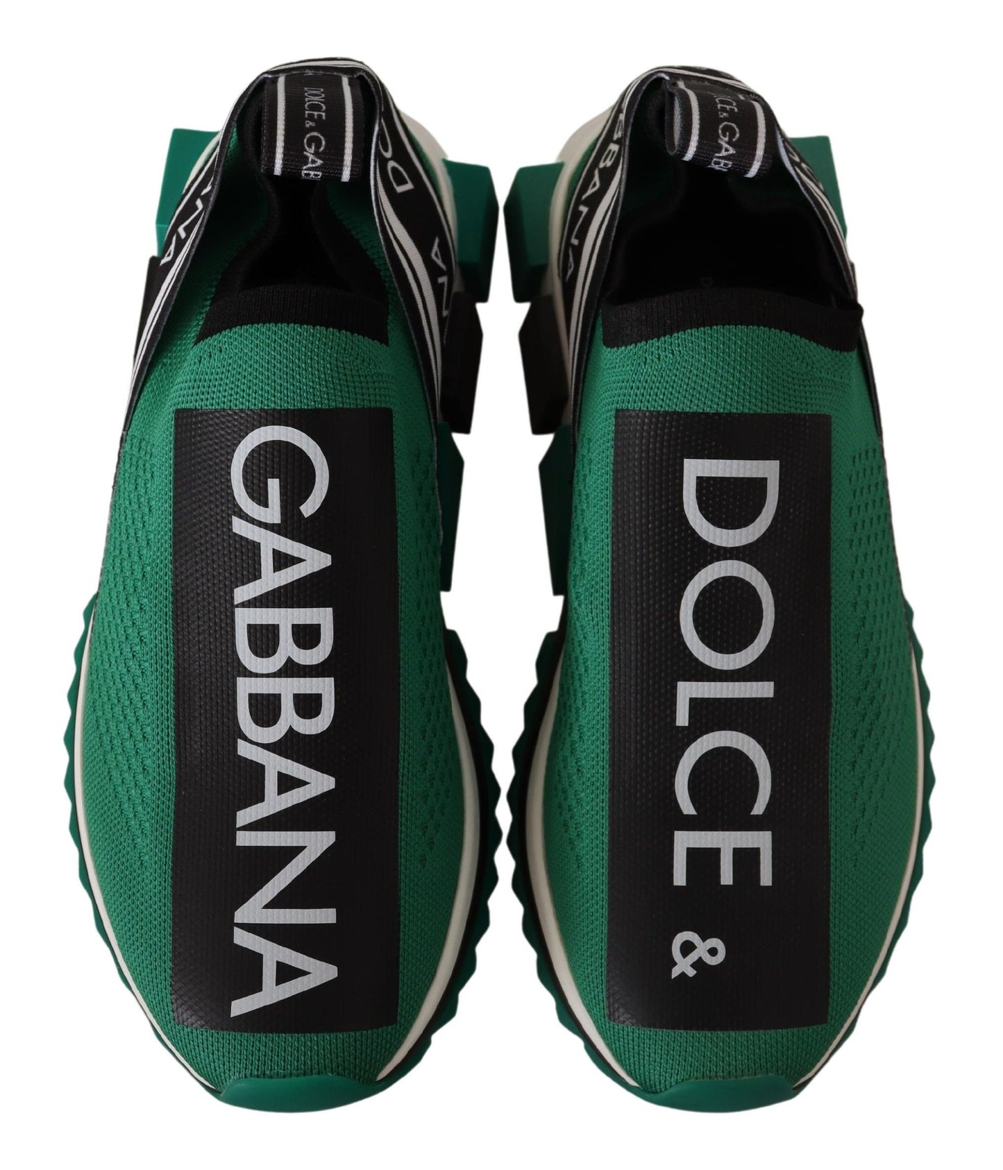 Sleek Black and Green High-Craft Sneakers