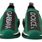 Sleek Black and Green High-Craft Sneakers
