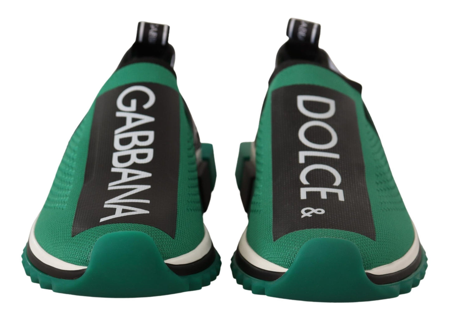 Sleek Black and Green High-Craft Sneakers