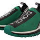 Sleek Black and Green High-Craft Sneakers