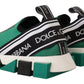 Sleek Black and Green High-Craft Sneakers