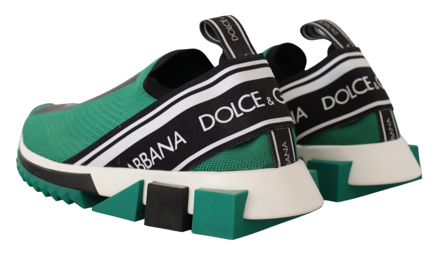 Sleek Black and Green High-Craft Sneakers
