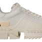 Sleek Super King White Leather Sneakers