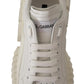 Sleek Super King White Leather Sneakers