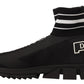 Elegant Black Silk-Blend Sneakers