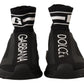 Elegant Black Silk-Blend Sneakers