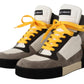 Multicolor High Top Leather Sneakers