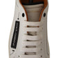 Elegant White Leather Men's Sneakers