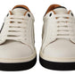Elegant White Leather Men's Sneakers