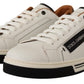 Elegant White Leather Men's Sneakers