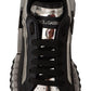 Elegant Super King Leather Sneakers - Silver & Black