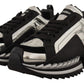 Elegant Super King Leather Sneakers - Silver & Black
