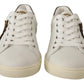 Elegant White Leather Low-Top Sneakers
