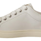 Elegant White Leather Low-Top Sneakers