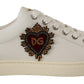 Elegant White Leather Low-Top Sneakers