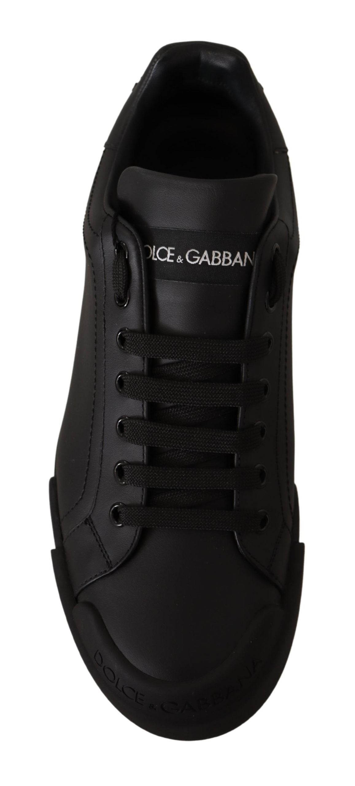 Elegant Black Leather Casual Sneakers