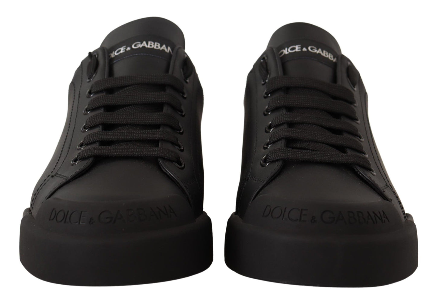 Elegant Black Leather Casual Sneakers
