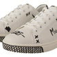 Exquisite White Love Motif Leather Sneakers