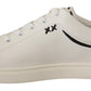 Exquisite White Love Motif Leather Sneakers