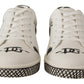 Exquisite White Love Motif Leather Sneakers